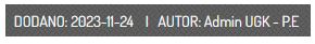 Informacja o dniu publikacji notatki
