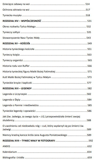 czwarta strona pełnego spisu treści